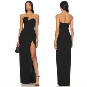 Amanda Uprichard X Revolve Strapless Puzzle Gown in Black Maxi Dress XL